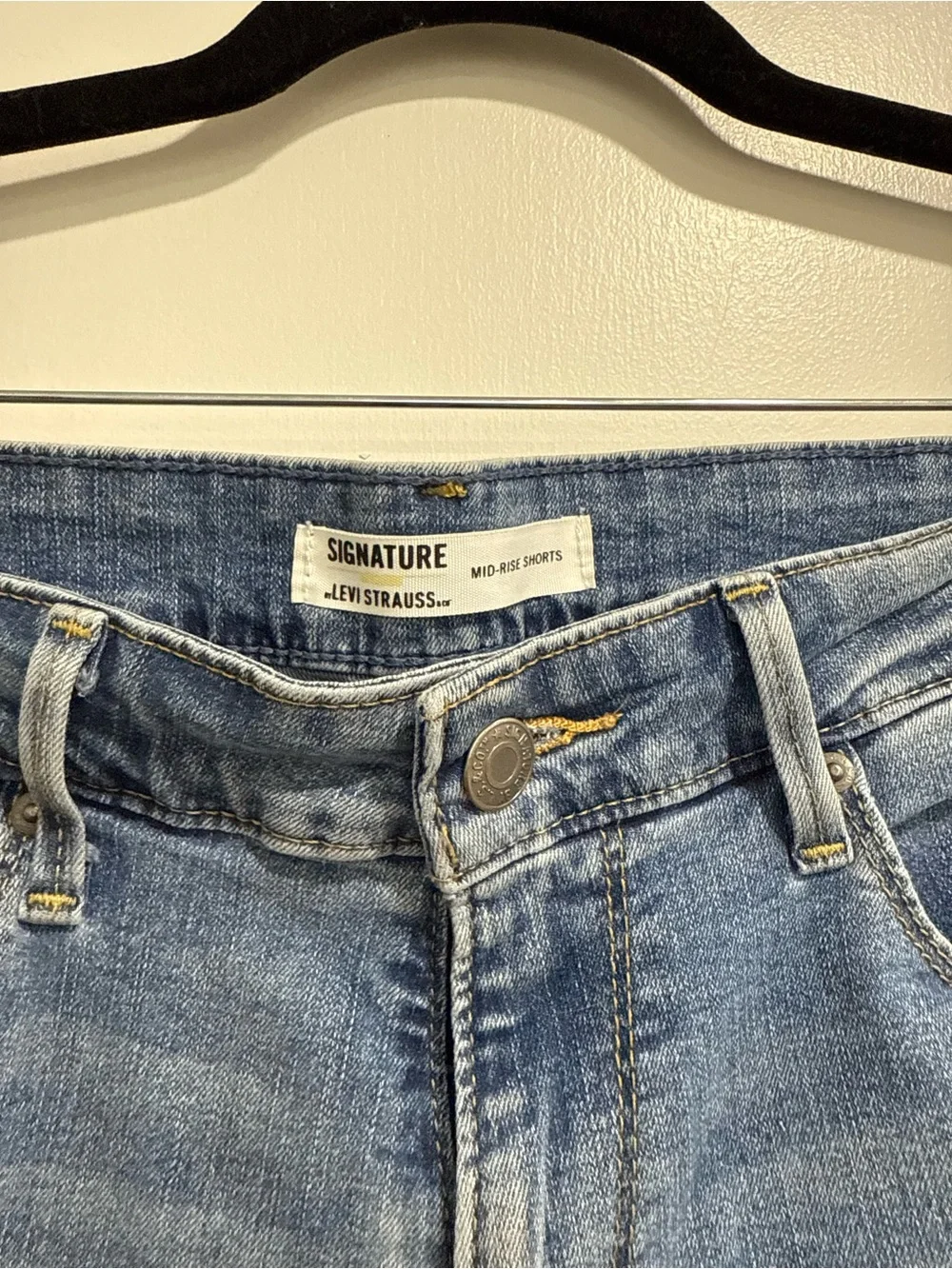 Signature by Levi Strauss Light Blue Rolled Hem Denim Shorts